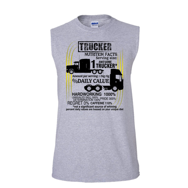 Trucker Nutrition Facts T Shirt, Coolest Trucker Tank Top (Men's Cotton Sleeveless)