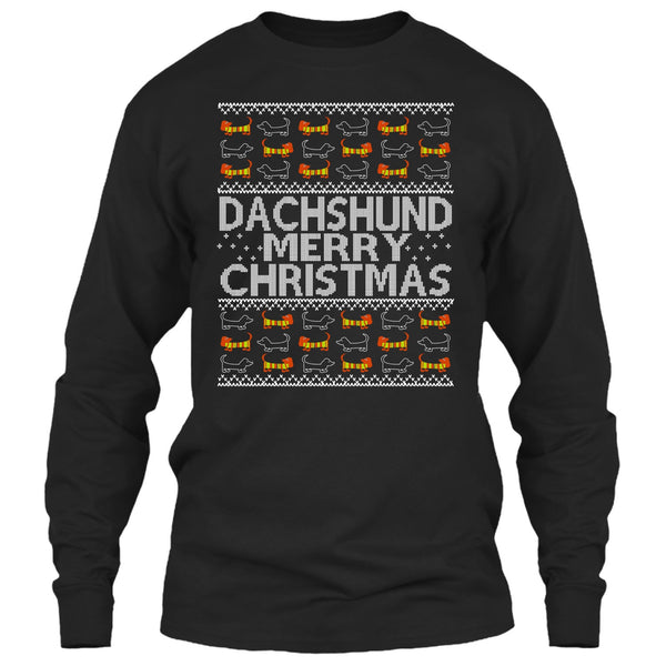 Dachshund Merry Christmas T Shirt, Coolest Dachshund T Shirt