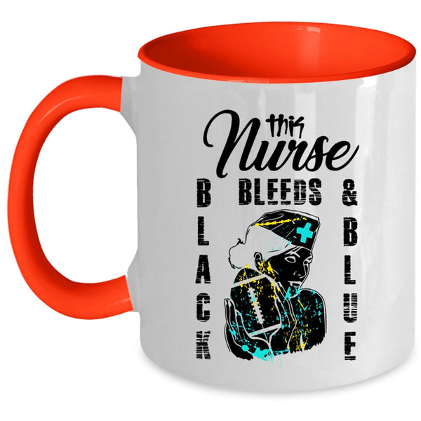 Cool Nurses Coffee Mug, This Nurse Black Bleeds And Blue Accent Mug