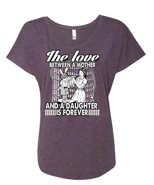 Mother And A Daughter T Shirt, Being A Mom T Shirt, Cool Shirt (Ladies' Triblend Dolman Sleeve)