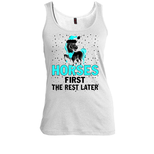 Horses First The Rest Later T Shirt, Equestrian Merry Christmas Tank Top