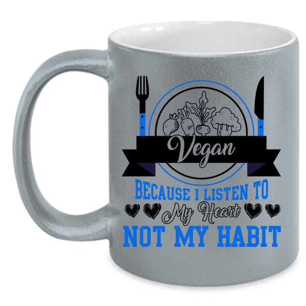 I Listen To My Heart Coffee Mug, Vegan Accent Mug