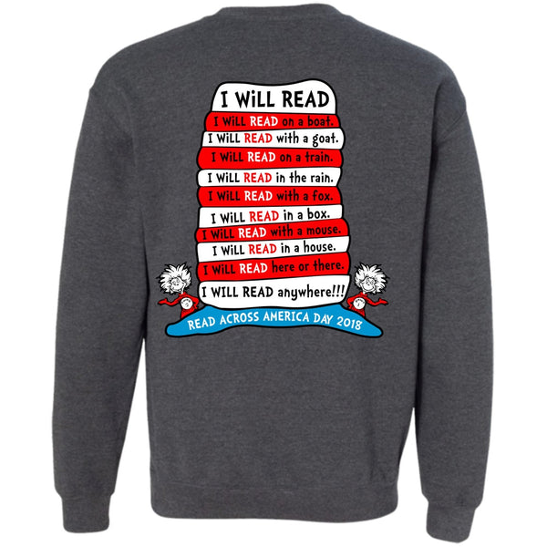 The Cat in the Hat T Shirt, I Will Read Anywhere T Shirt, Read Across America Day 2018 Sweatshirt