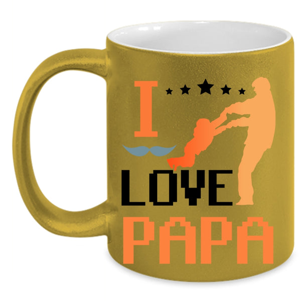Best Gift For My Son Coffee Mug, I Love Papa Accent Mug