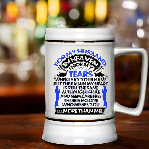 Cool Just Married Beer Stein 22oz, For My Husband In Heaven Beer Mug