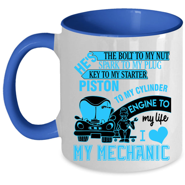 Cool Couple Coffee Mug, I Love My Mechanic Accent Mug