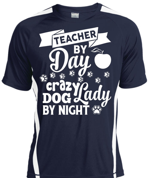 Teacher By Dad Crazy Dog Lady By Night T Shirt, Job T Shirt