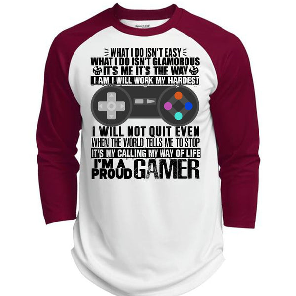 I'm A Proud Gamer T Shirt, I Love Gaming T Shirt, Awesome T-Shirts  (Polyester Game Baseball Jersey)