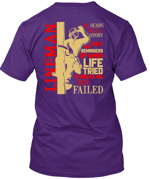 Lineman My Scars Tell A Story T Shirt, Being A Lineman T Shirt