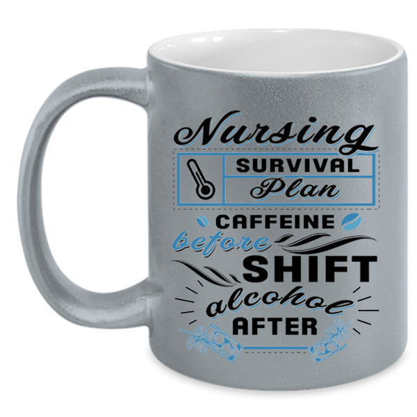 Coffee Drinker Coffee Mug, Nursing Survival Plan Accent Mug