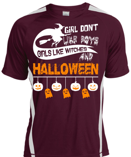 Girls Like Witches And Halloween T Shirt, Girl Don't Like Boys T Shirt, Cool Shirt