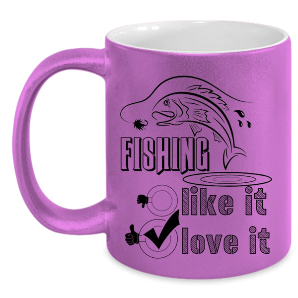 I Love Fishing Coffee Mug, Fishing Accent Mug