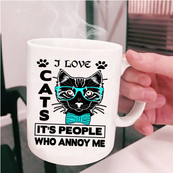 Cute Gift For Cat Lovers Coffee Mug, I Love Cats Cup