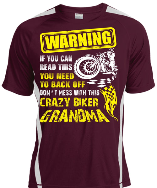 Don't Mess With This Crazy Biker Grandma T Shirt, Sport T Shirt