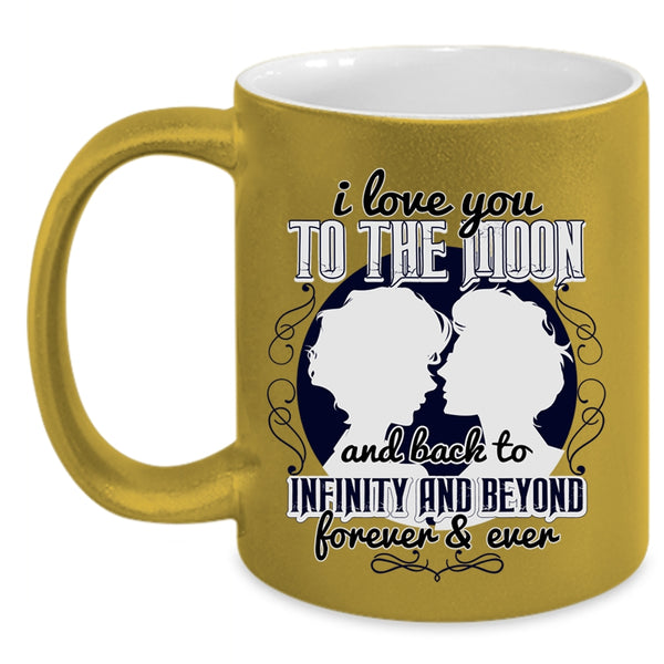 Cool Couple Coffee Mug, I Love You To The Moon And Back Accent Mug