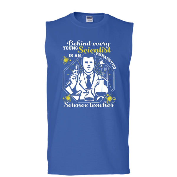 Hehind Every Young Musician T Shirt, An Exhausted Music Teacher Tank Top (Men's Cotton Sleeveless)