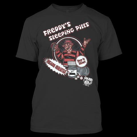 A black t-shirt with the shopify logo