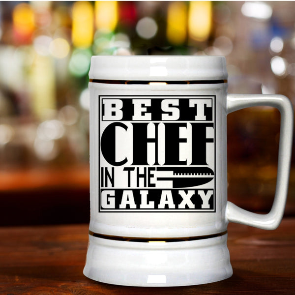 Awesome Gift For Chef Beer Stein 22oz, Best Chef In The Galaxy Beer Mug