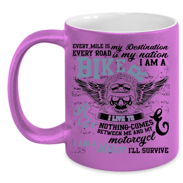 I Live To Ride Coffee Mug, I Am A Biker Accent Mug