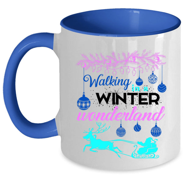 Cute Christmas Coffee Mug, Walking In A Winter Wonderland Accent Mug