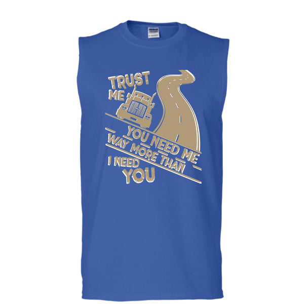 Trust Me T Shirt, I Am A Trucker T Shirt, Cool T Shirt (Men's Cotton Sleeveless)