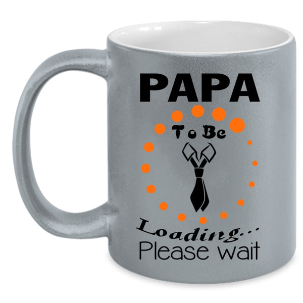 Cute Gift For Dad Coffee Mug, Papa To Be Loading Please Wait Accent Mug