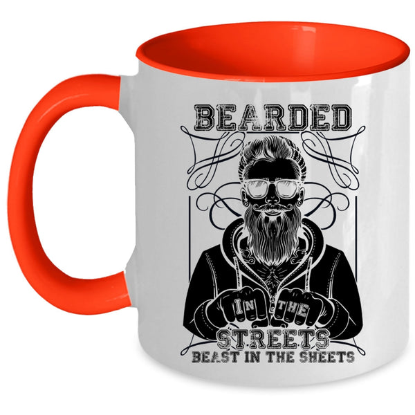 Cool Gift For Bearded Men Coffee Mug, Bearded In The Streets Accent Mug