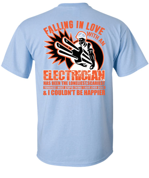 Falling In Love With An Electrician T Shirt, I Love Electrician T Shirt