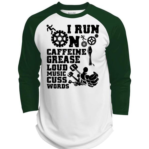 I Run On Caffeine T Shirt, I Love Mechanic T Shirt, Awesome T-Shirts  (Polyester Game Baseball Jersey)