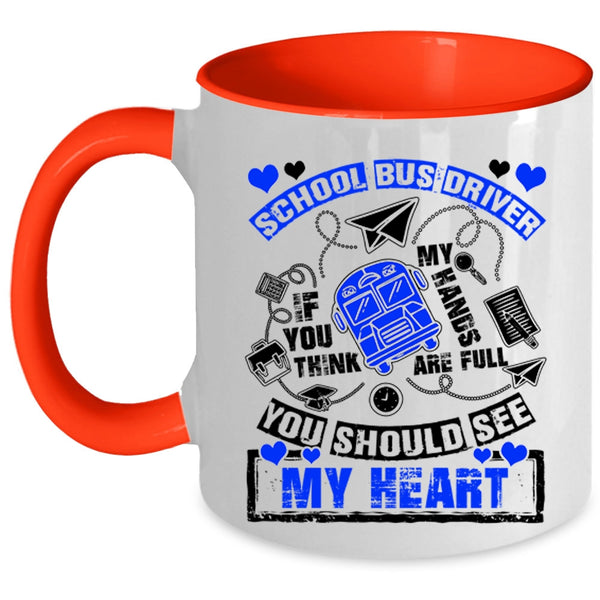 Cute Gift For Bus Driver Coffee Mug, School Bus Driver Accent Mug