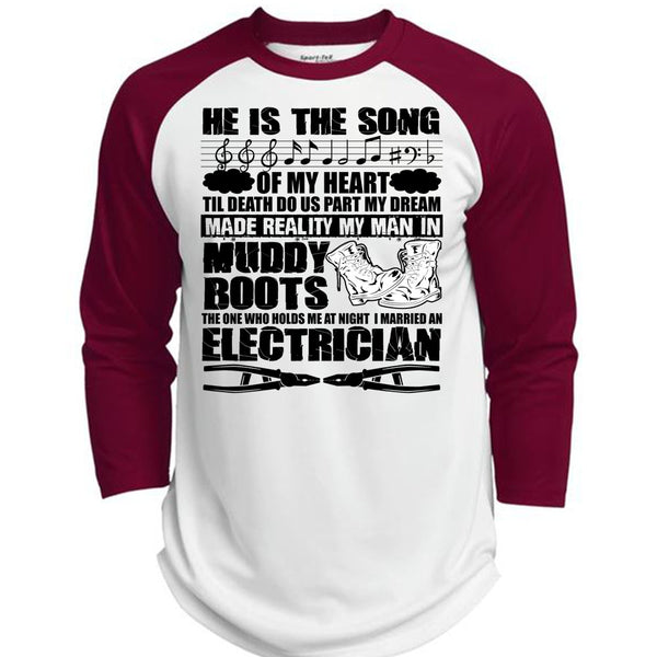 I Married An Electrician T Shirt, I Love Electrician T Shirt, Awesome T-Shirts  (Polyester Game Baseball Jersey)