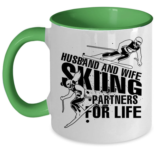 Skiing Partners For Life Coffee Mug, Husband And Wife Accent Mug