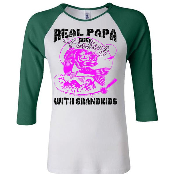 Real Papa Goes Fishing With Grandkids T Shirt, Being A Daddy T Shirt, Awesome T-Shirts