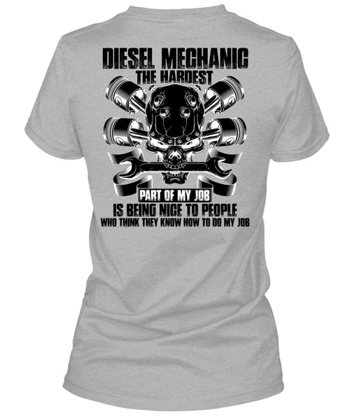 Diesel Mechanic The Hardest T Shirt, I Love Mechanic T Shirt