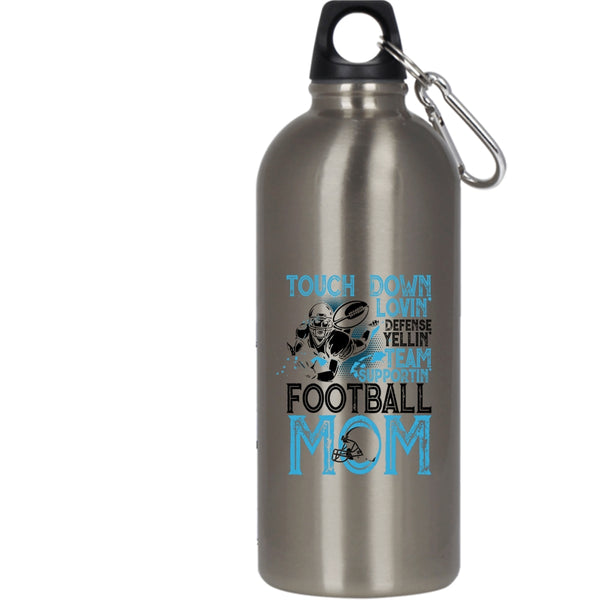 Touch Down Loving Team Supporting 20 oz Stainless Steel Bottle,Football Mom Outdoor Sports Water Bottle