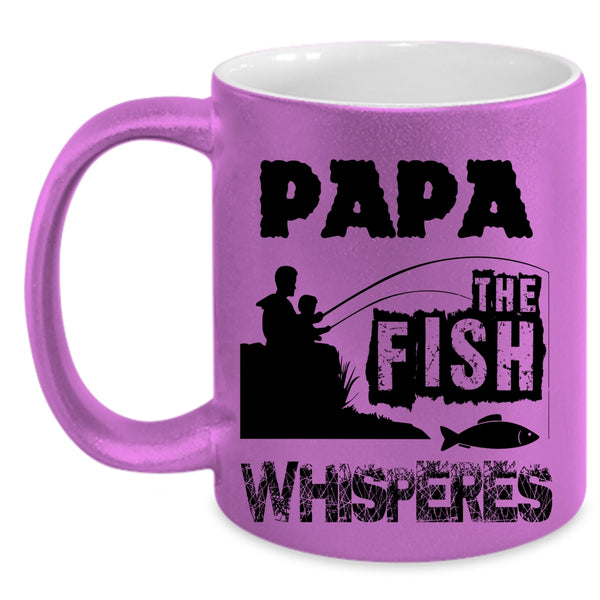 Cool Gift For Fishing Dad Coffee Mug, Papa Accent Mug