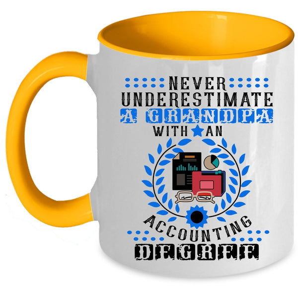 Old Accountant Coffee Mug, Grandpa With An Accounting Degree Accent Mug