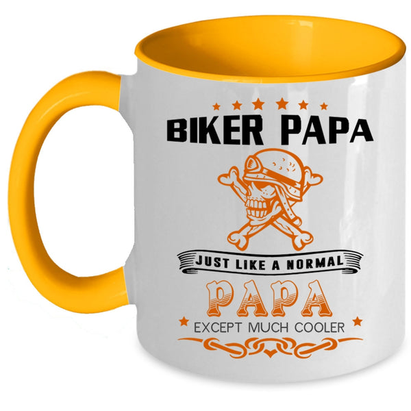 Cool Papa Coffee Mug, Biker Papa Just Like A Normal Papa Accent Mug