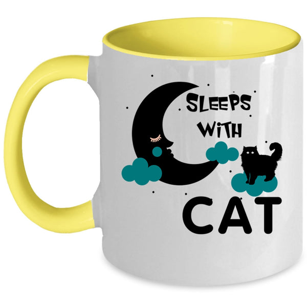 Sleep With Cat Mug, Cool Gift For Cat Lover Cup