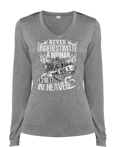 Woman Who Has A Child In Heaven T Shirt, I Love Mom T Shirt