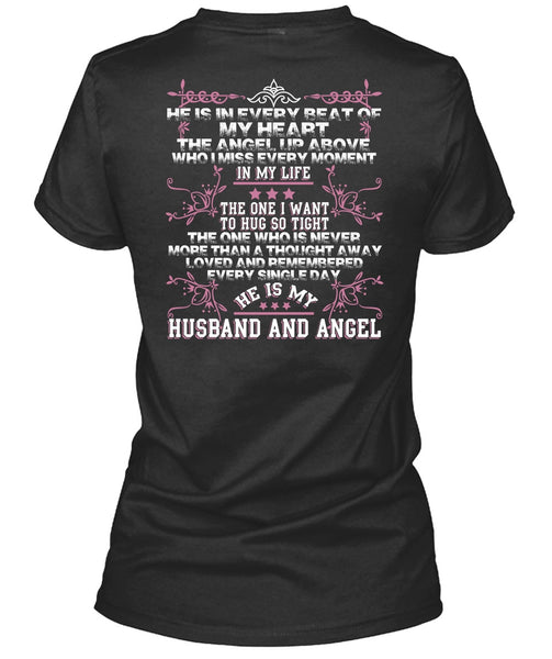 He Is My Husband And Angel T Shirt, Loved And Remembered T Shirt