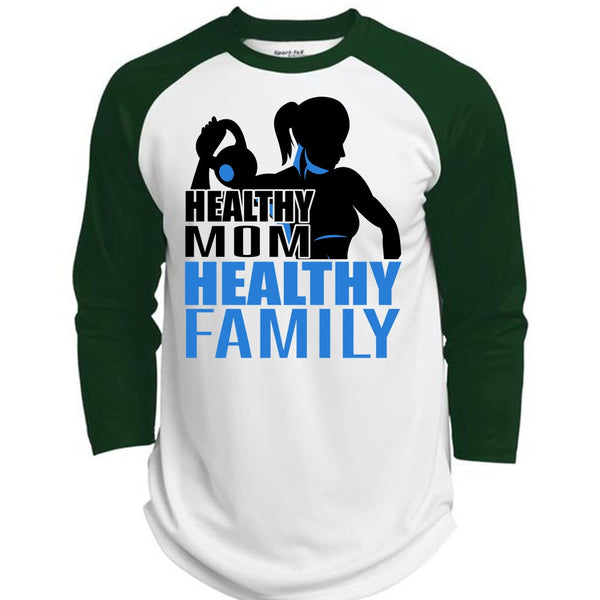 Healthy Mom Healthy Family T Shirt, I Love Gym T Shirt, Awesome T-Shirts  (Polyester Game Baseball Jersey)