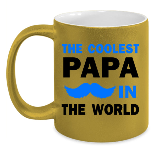 Cool Papa Coffee Mug, The Coolest Papa In The World Accent Mug