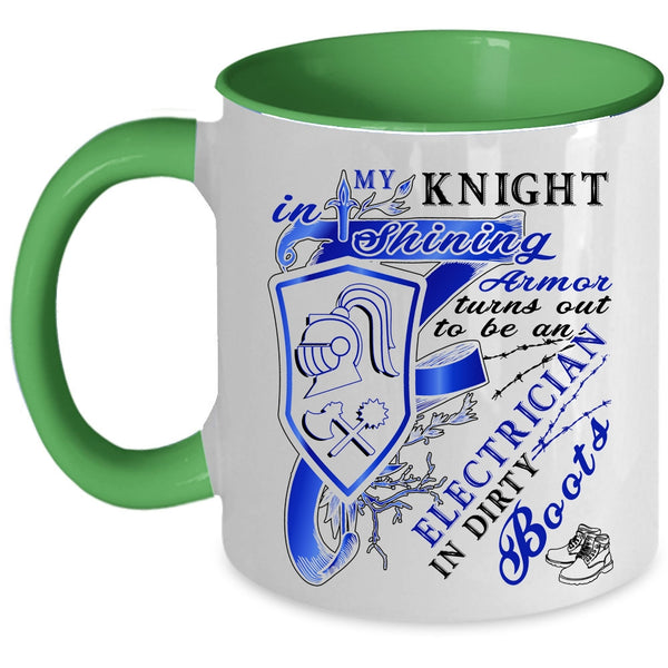 Cool Electrician Coffee Mug, To Be An Electrician In Dirty Boots Accent Mug