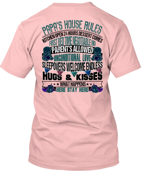 Papa's House Rules T Shirt, I Love Papa T Shirt