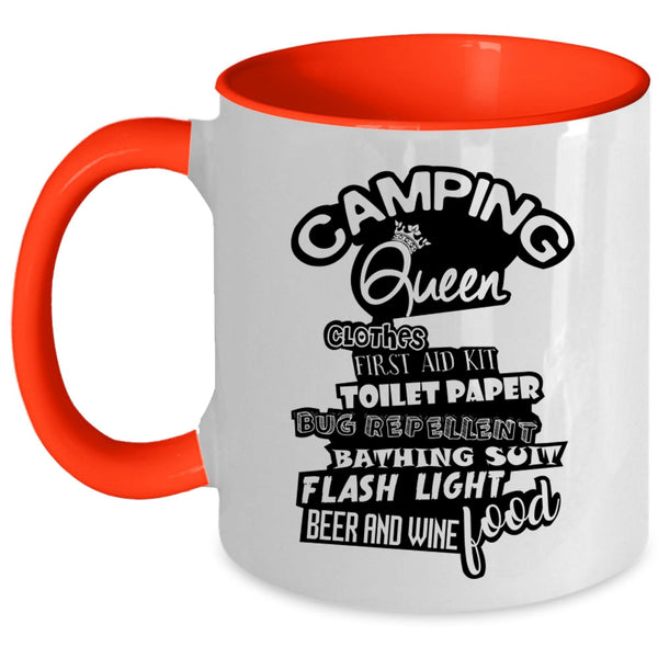 Beer And Wine Coffee Mug, Camping Queen Accent Mug