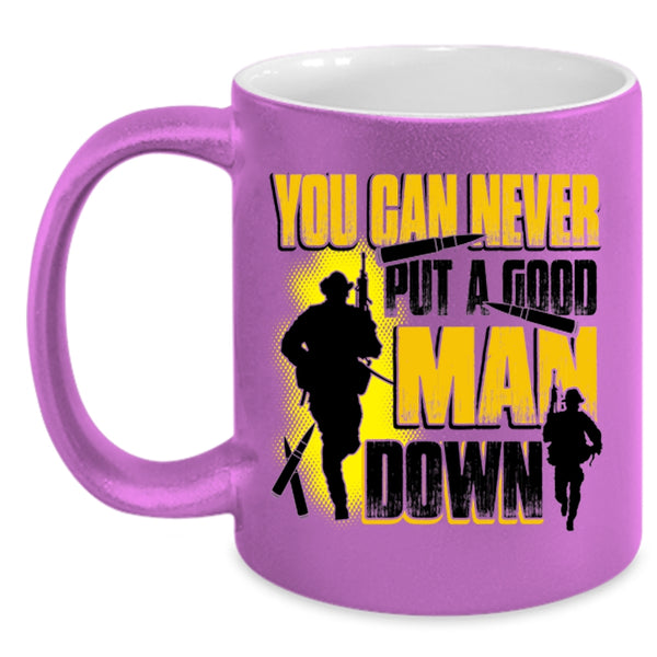 Gift For Dad Coffee Mug, You Can Never Put A Good Man Down Accent Mug