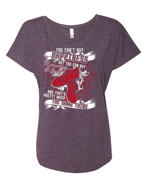 You Can Buy Running Shoes T Shirt, Being A Runner T Shirt, Cool Shirt (Ladies' Triblend Dolman Sleeve)
