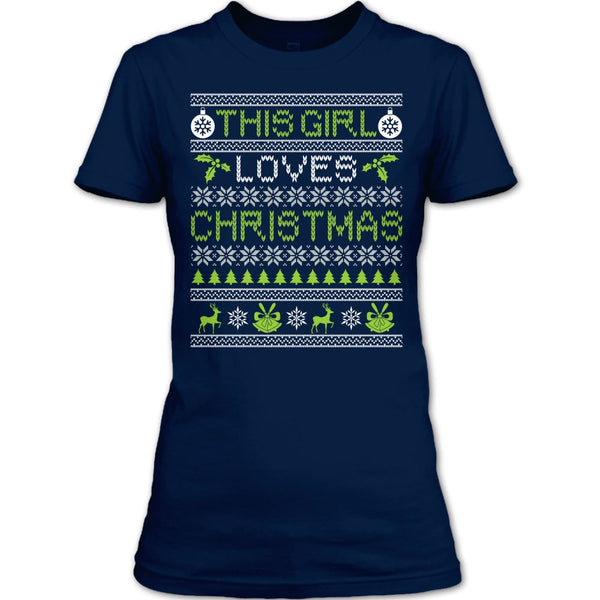 This Girl Loves Christmas T Shirt, Gift For Daughter T Shirt