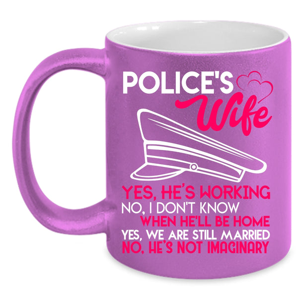 Police's Wife Coffee Mug, Cute Gift For Police's Wife Coffee Cup